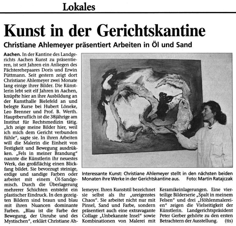 Aachener Zeitung 2010.03.1997 Kunst in der Gerichtskantine
